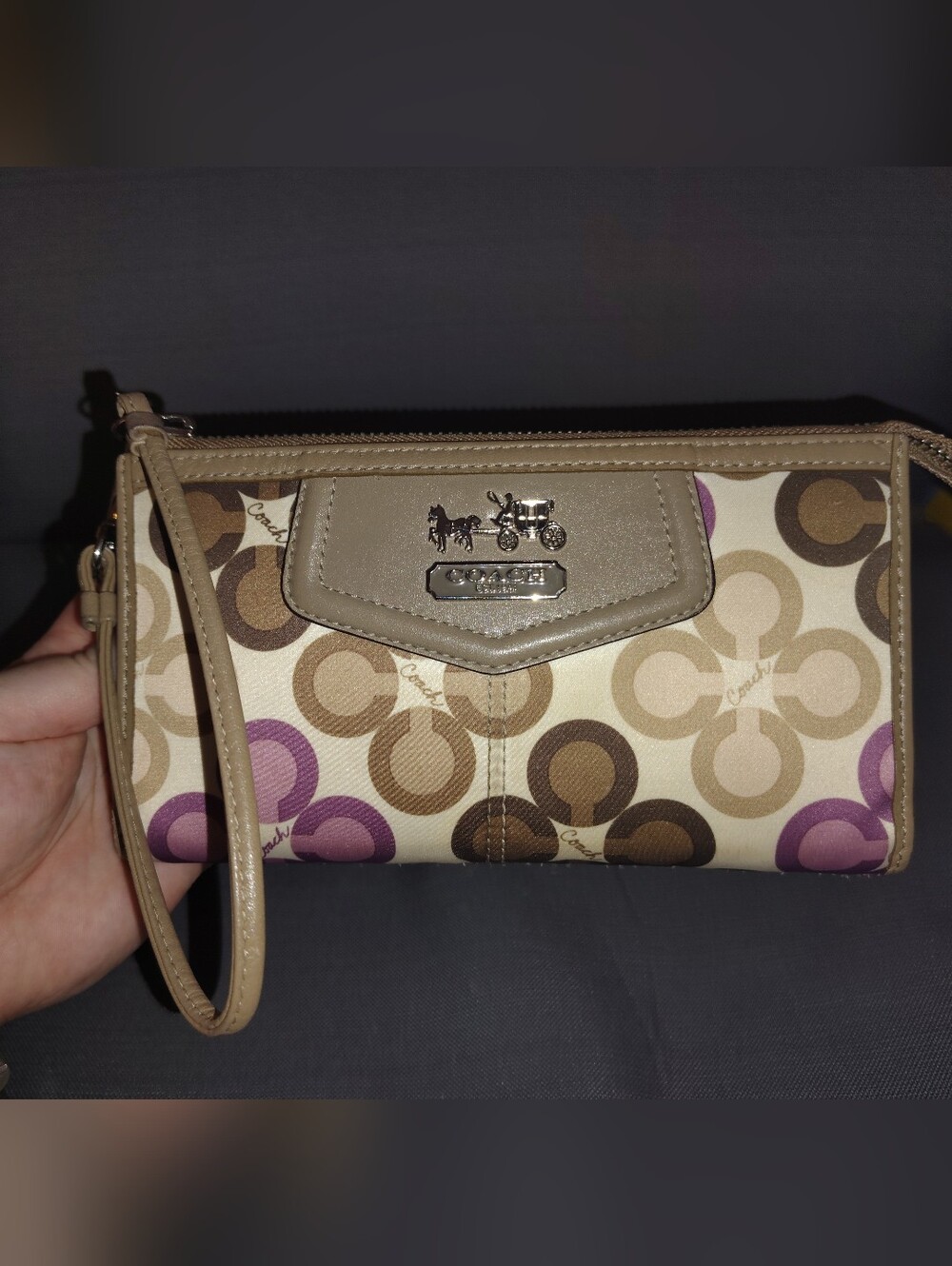 Coach Signature Clover Wristlet Limited Edition Lucky Charm Clover